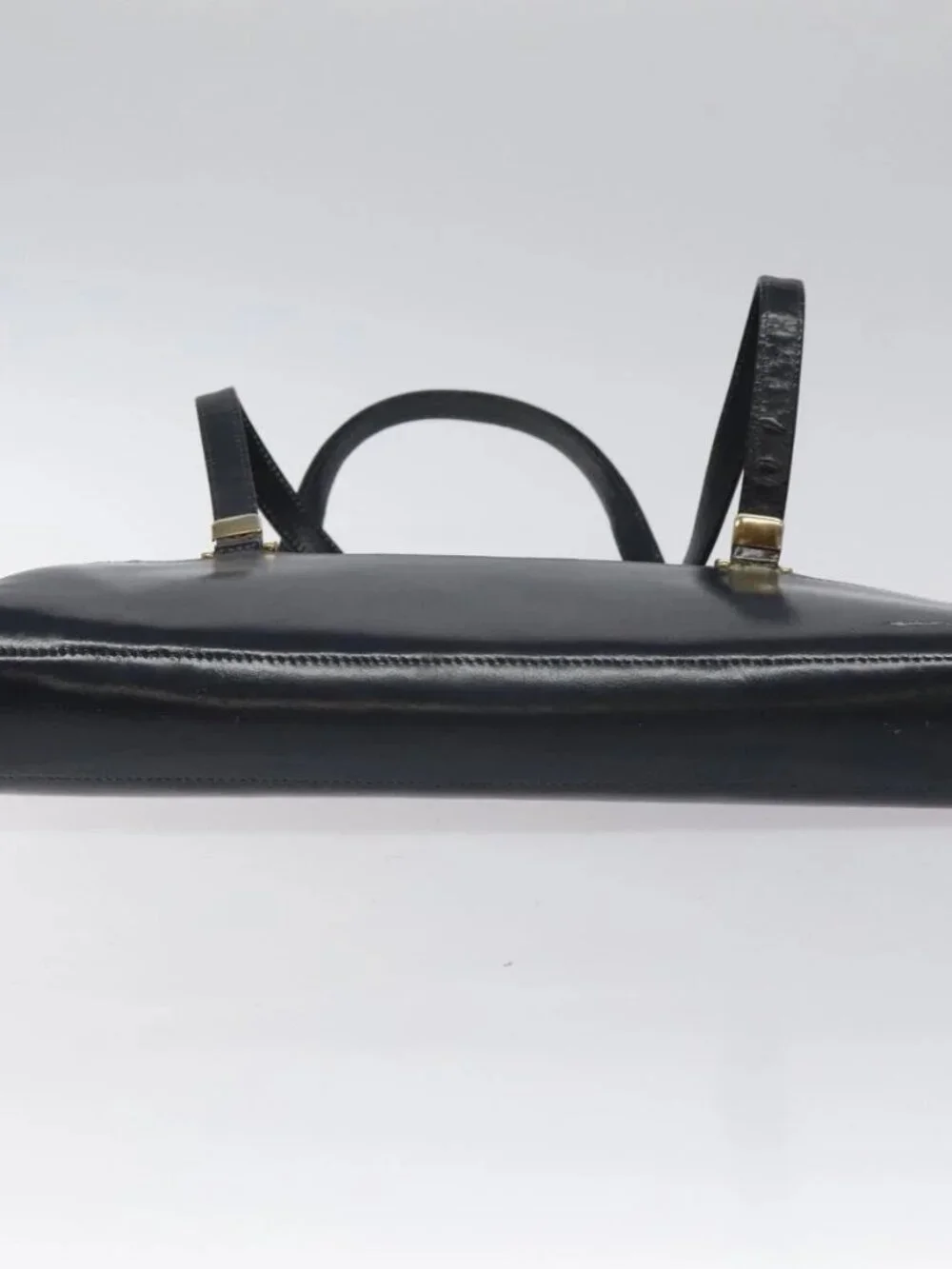 Christian Dior Trotter Canvas Hand Bag Navy Gold Auth MX415 - Picture 5 of 16